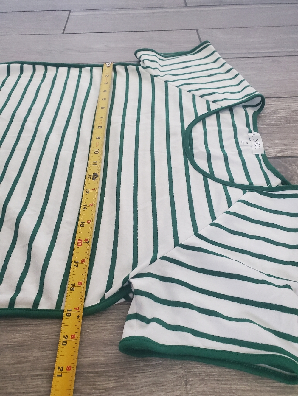 LAKE women's 100% pima cotton green white striped short sleeve pajama set size S - Picture 4 of 13